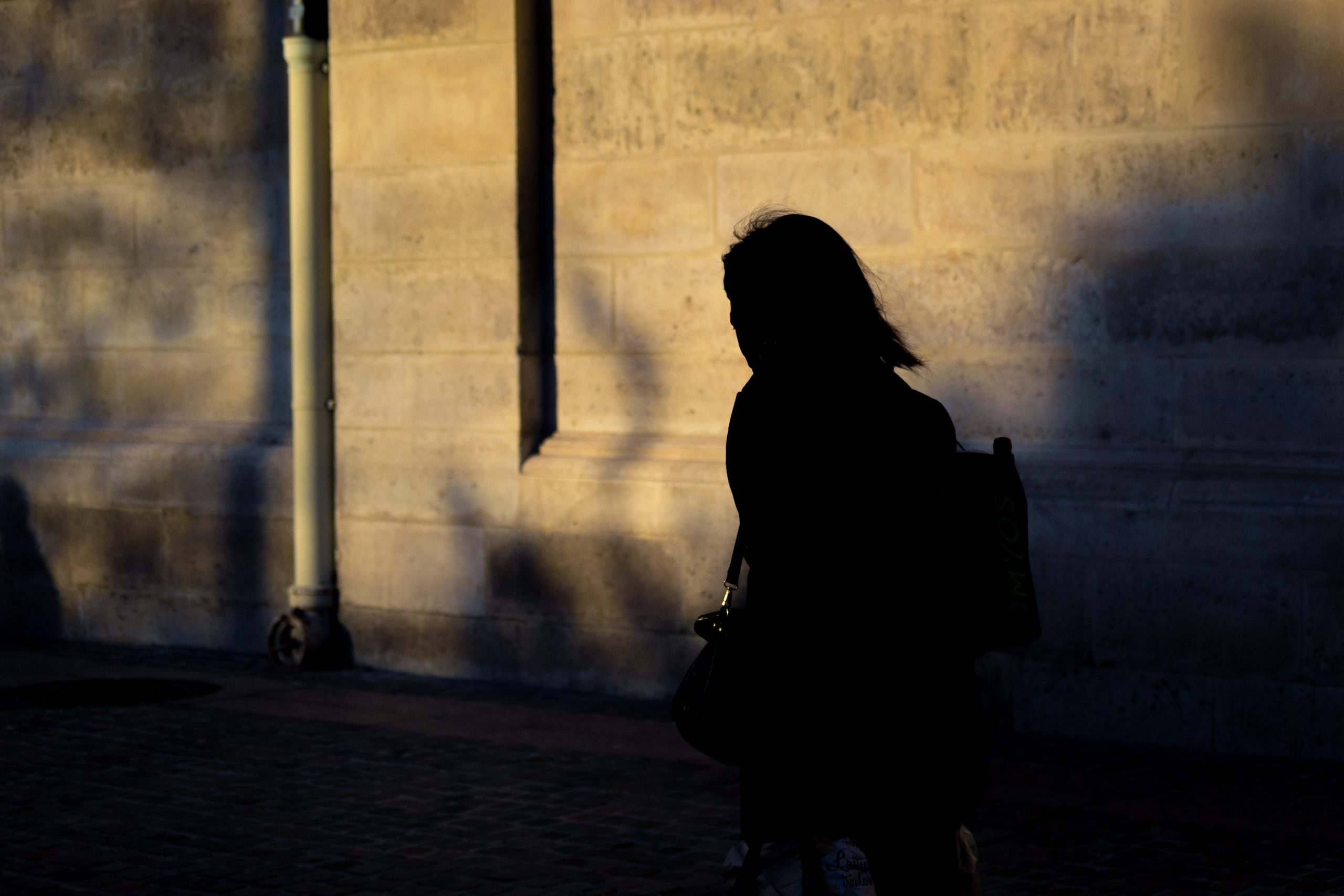 Toile tableau grand format 20x30 de l'ombre d'une femme à la golden hour