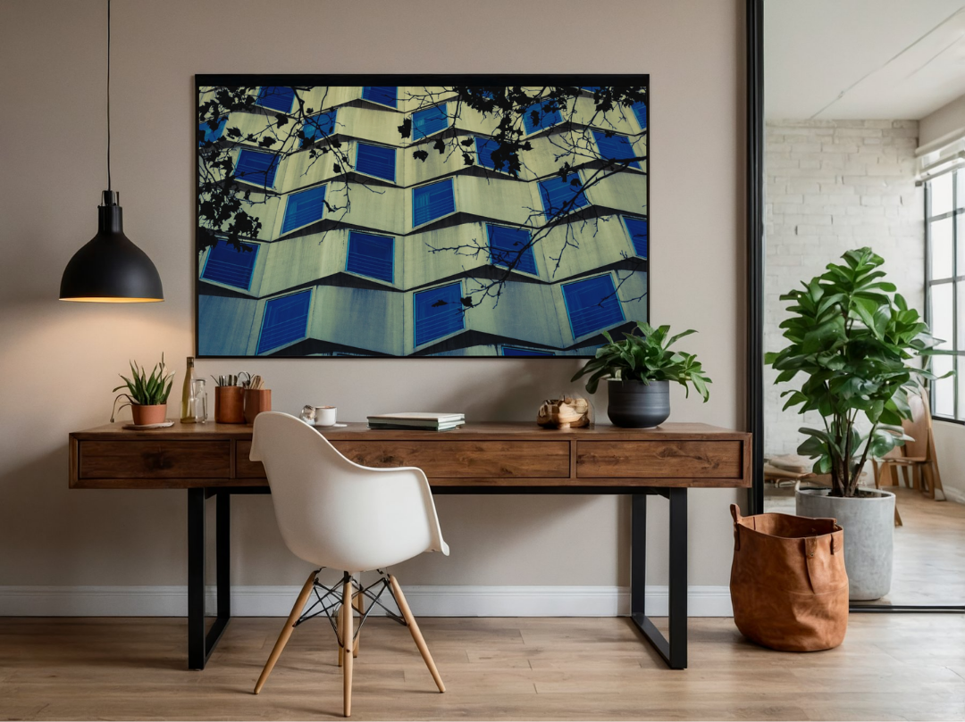 Toile tableau grand format 20x30 d'un immeuble graphique à Paris 14e