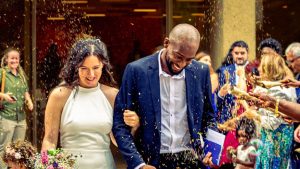 Photo mariage Vincennes sortie de la marie
